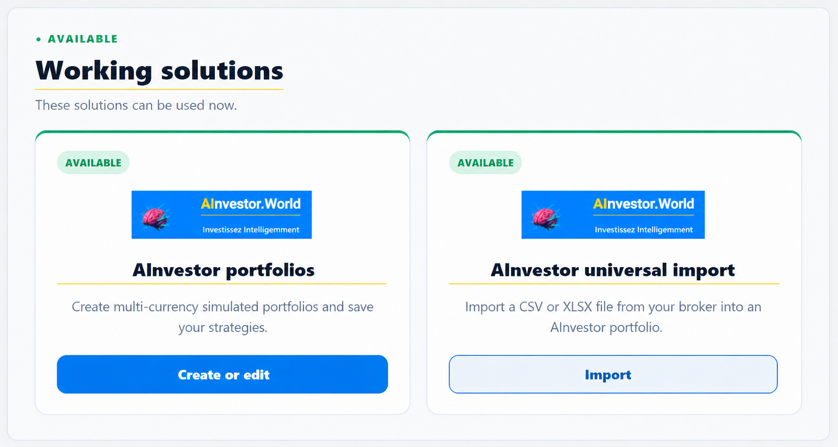 AInvestor portfolio analysis solutions